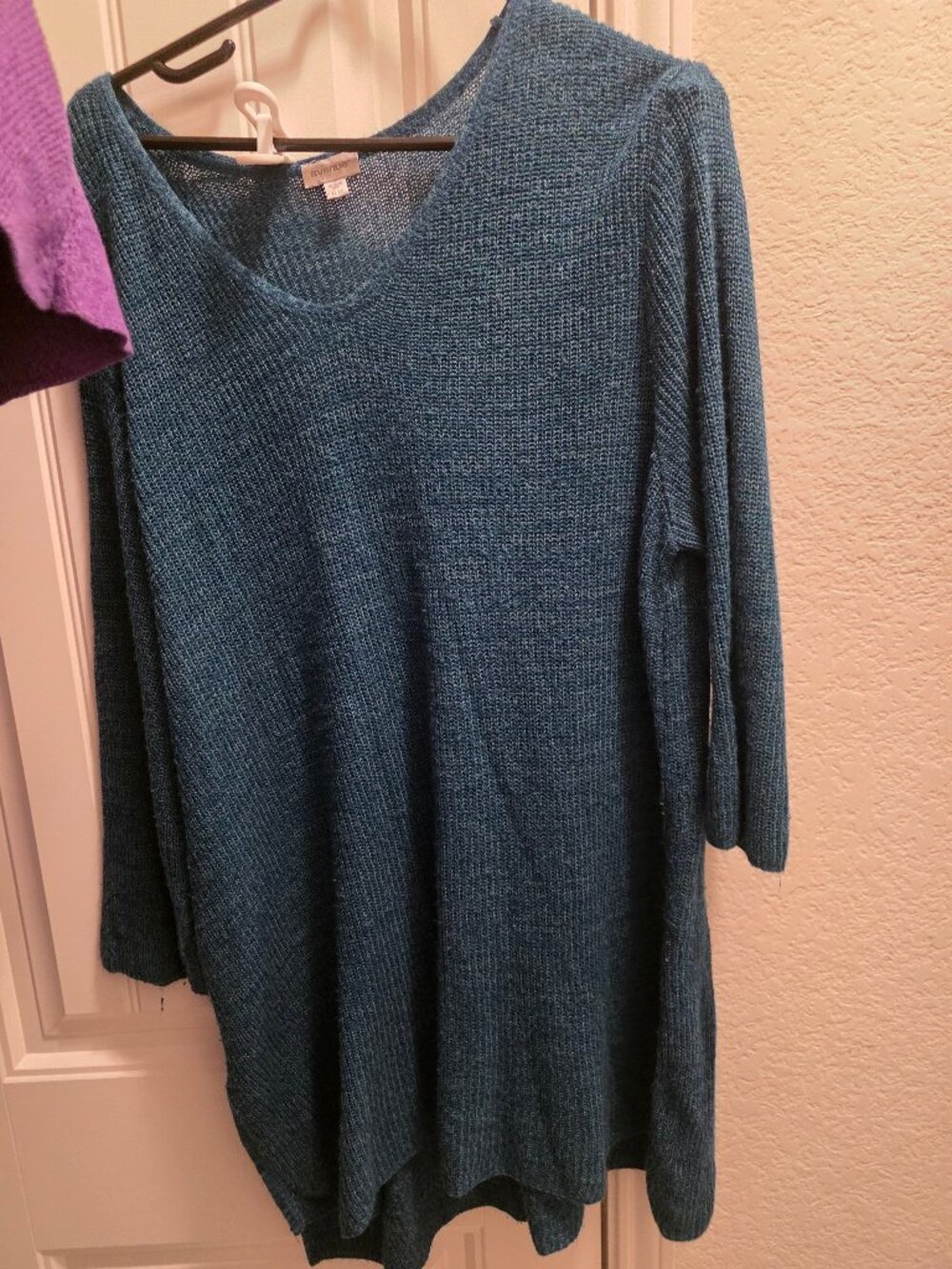 Avenue Teal Lightweight Tunic Sweater 22/24 Oversized Knit Top